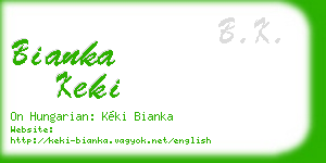 bianka keki business card